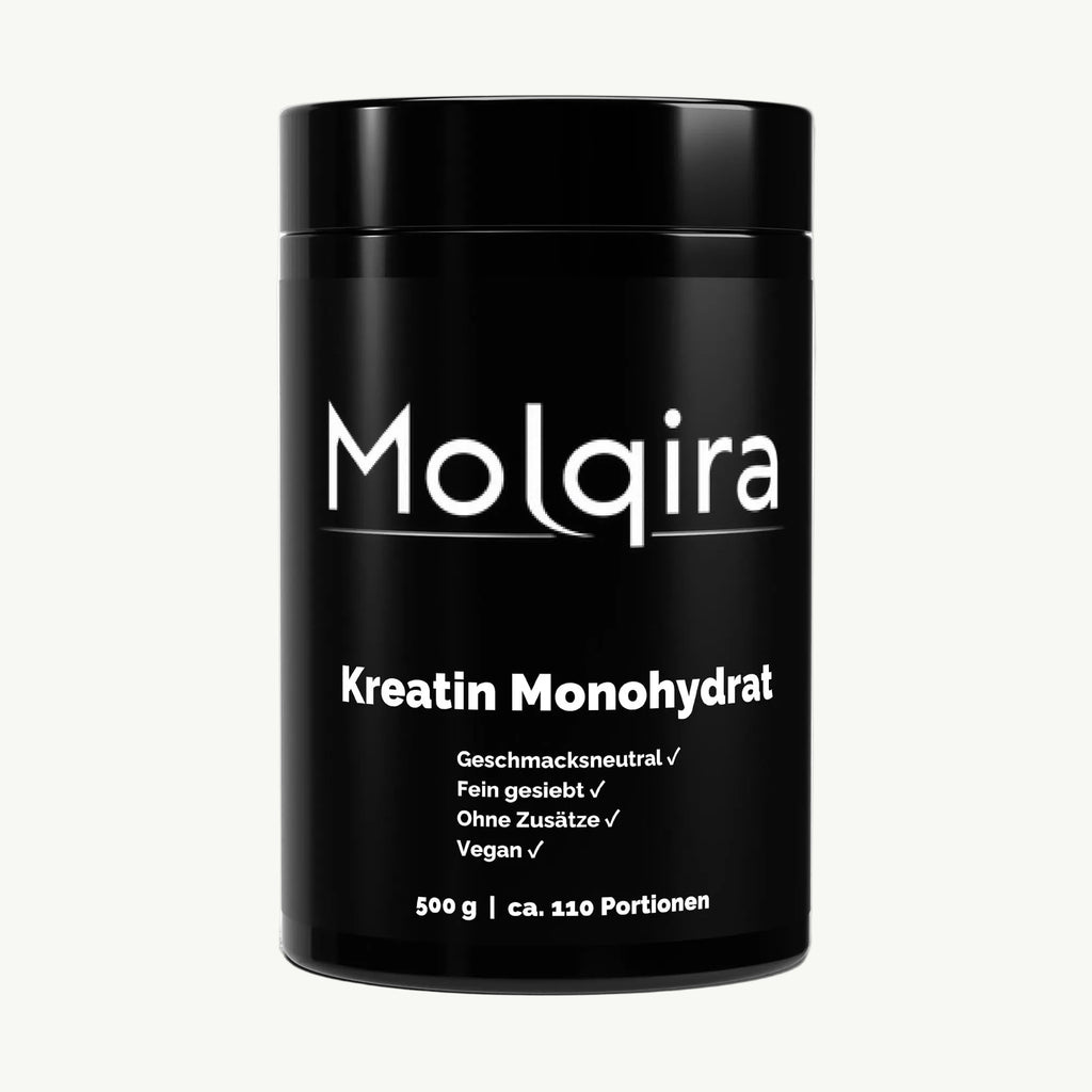 Molqira Kreatin Monohydrat geschmacksneutral 500 g – Vorderansicht