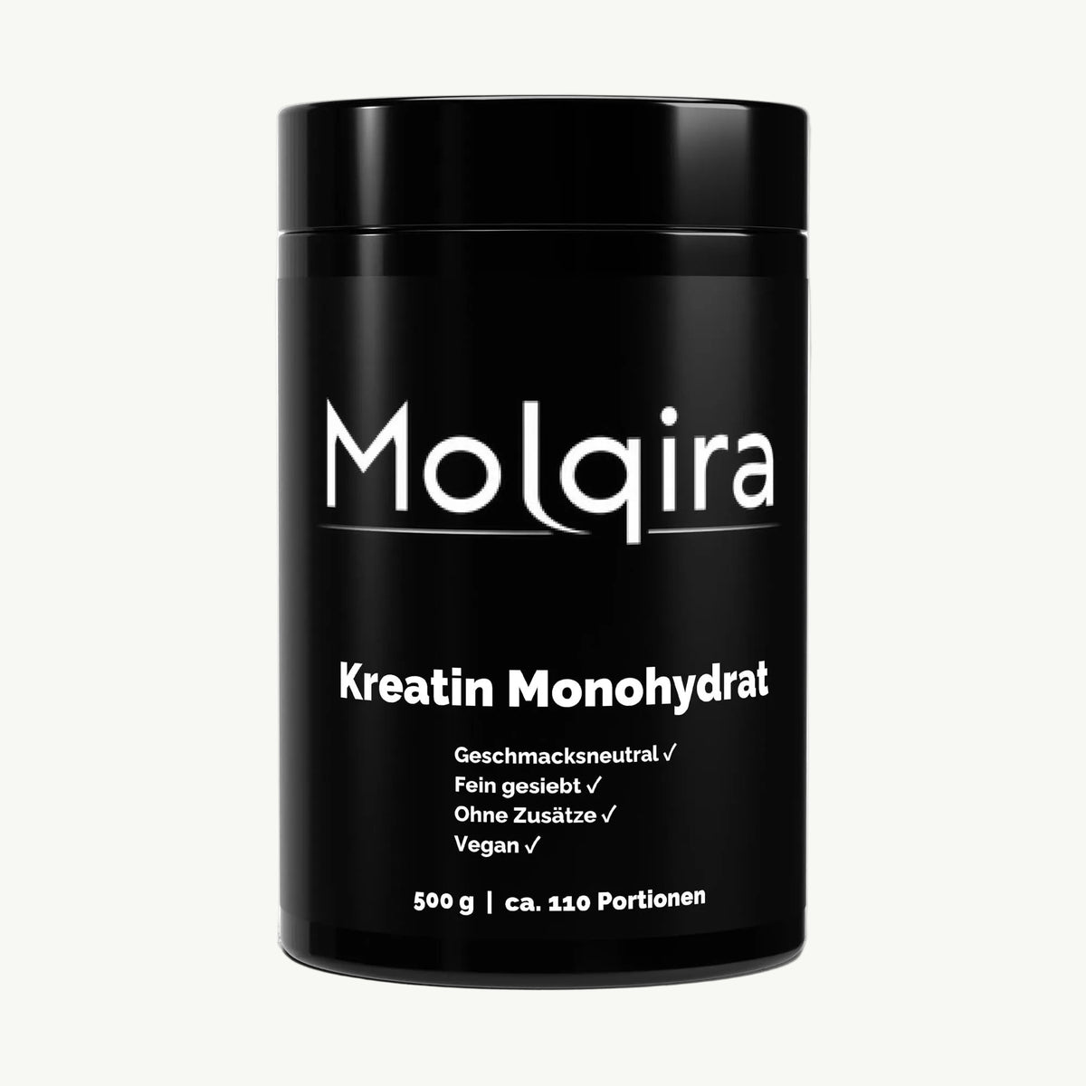 Molqira Kreatin Monohydrat geschmacksneutral 500 g – Vorderansicht