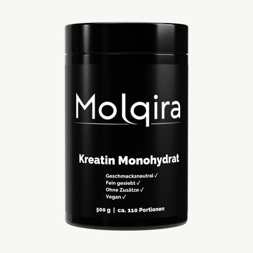 Molqira Kreatin Monohydrat geschmacksneutral 500 g – Vorderansicht