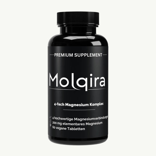 Molqira Magnesium 4-fach Komplex – 60 vegane Tabletten, Vorderansicht