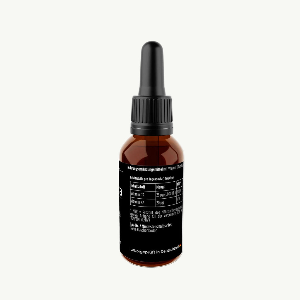 Molqira Vitamin D3 + K2 Tropfen 1.000 I.E. – 50 ml, seitliche Ansicht