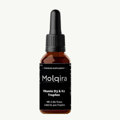 Molqira Vitamin D3 + K2 Tropfen – 50 ml, Vorderansicht